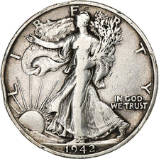 Estados Unidos, Half Dollar, Walking Liberty, 1942, U.S. Mint, Plata, MBC