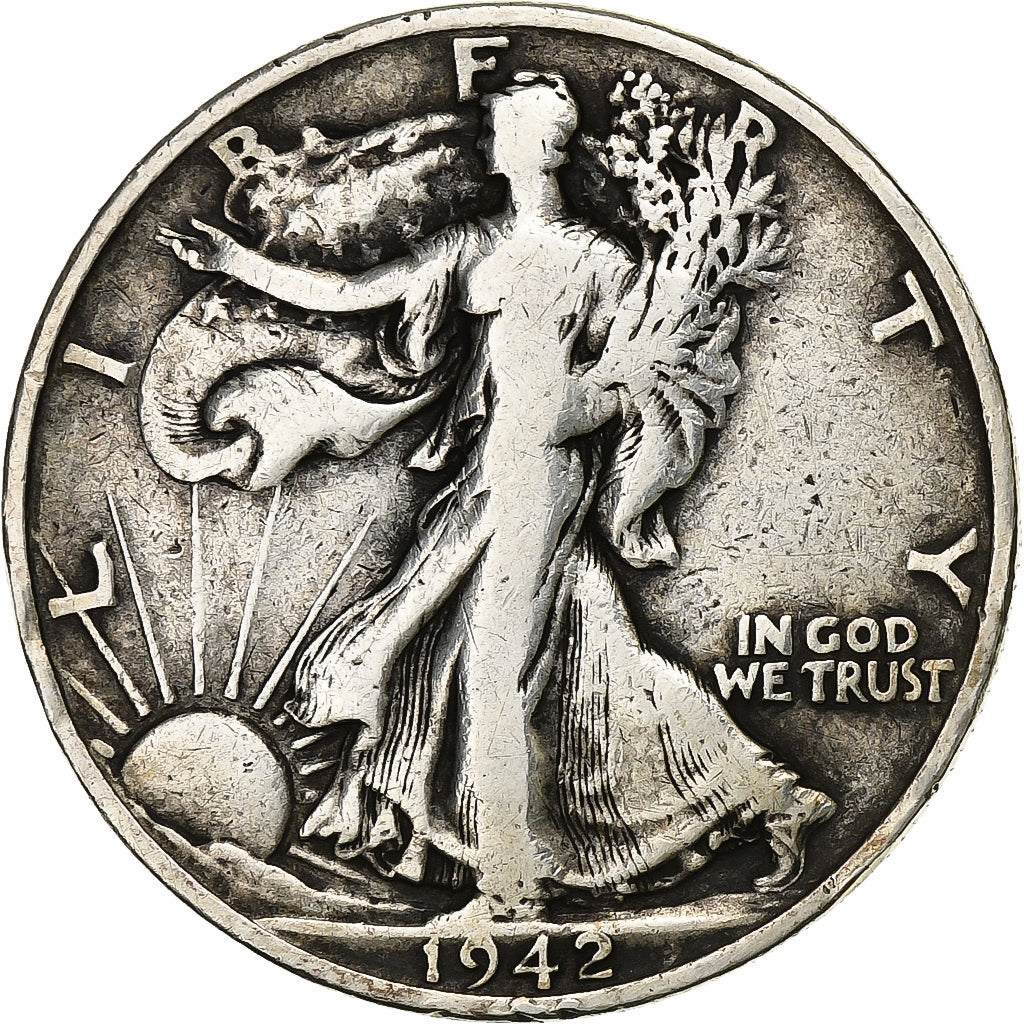 United States, Half Dollar, Walking Liberty, 1942, U.S. Mint, Silver, VF(30-35)