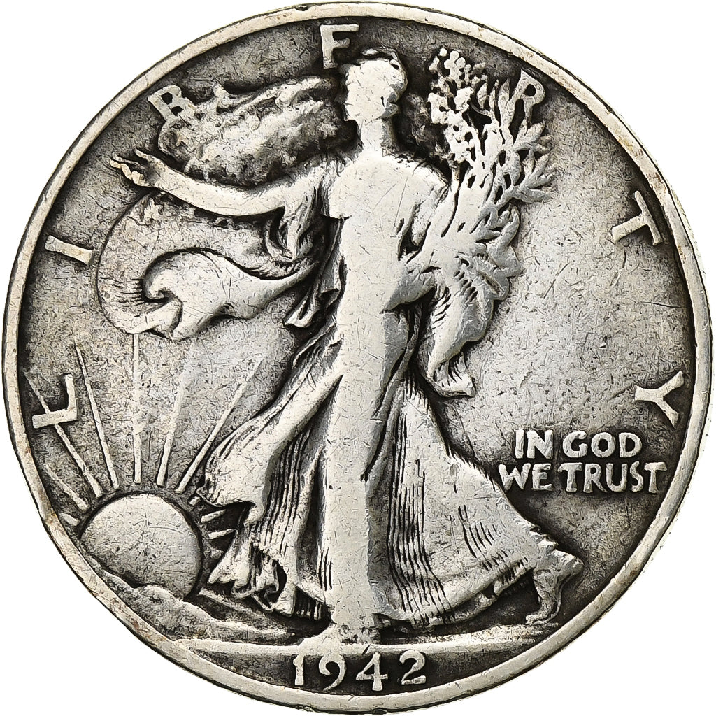 United States, Half Dollar, Walking Liberty, 1942, U.S. Mint, Silver, VF(30-35)
