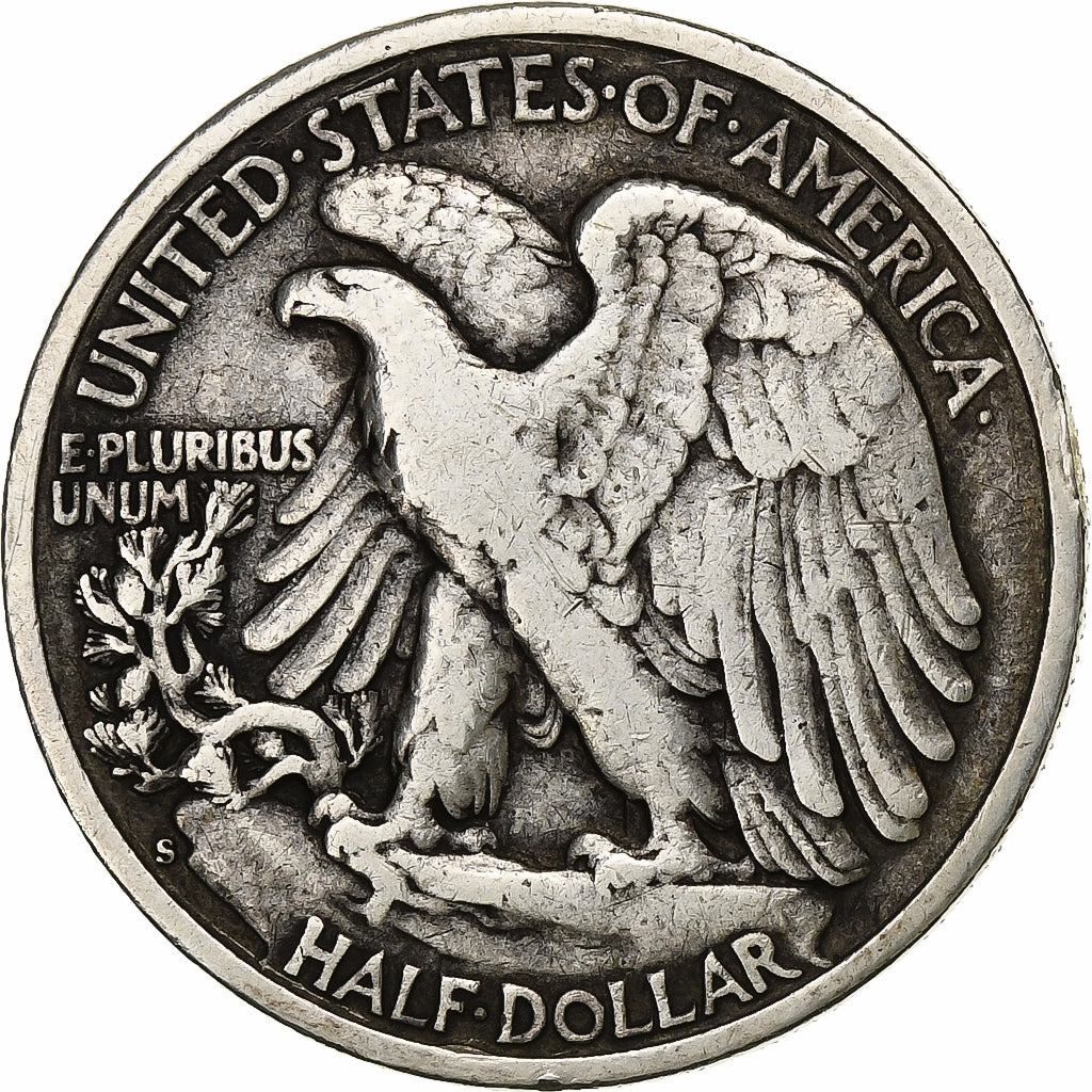 USA, Half Dollar, Walking Liberty, 1942, U.S. Mint, Srebro, VF(30-35), KM:142