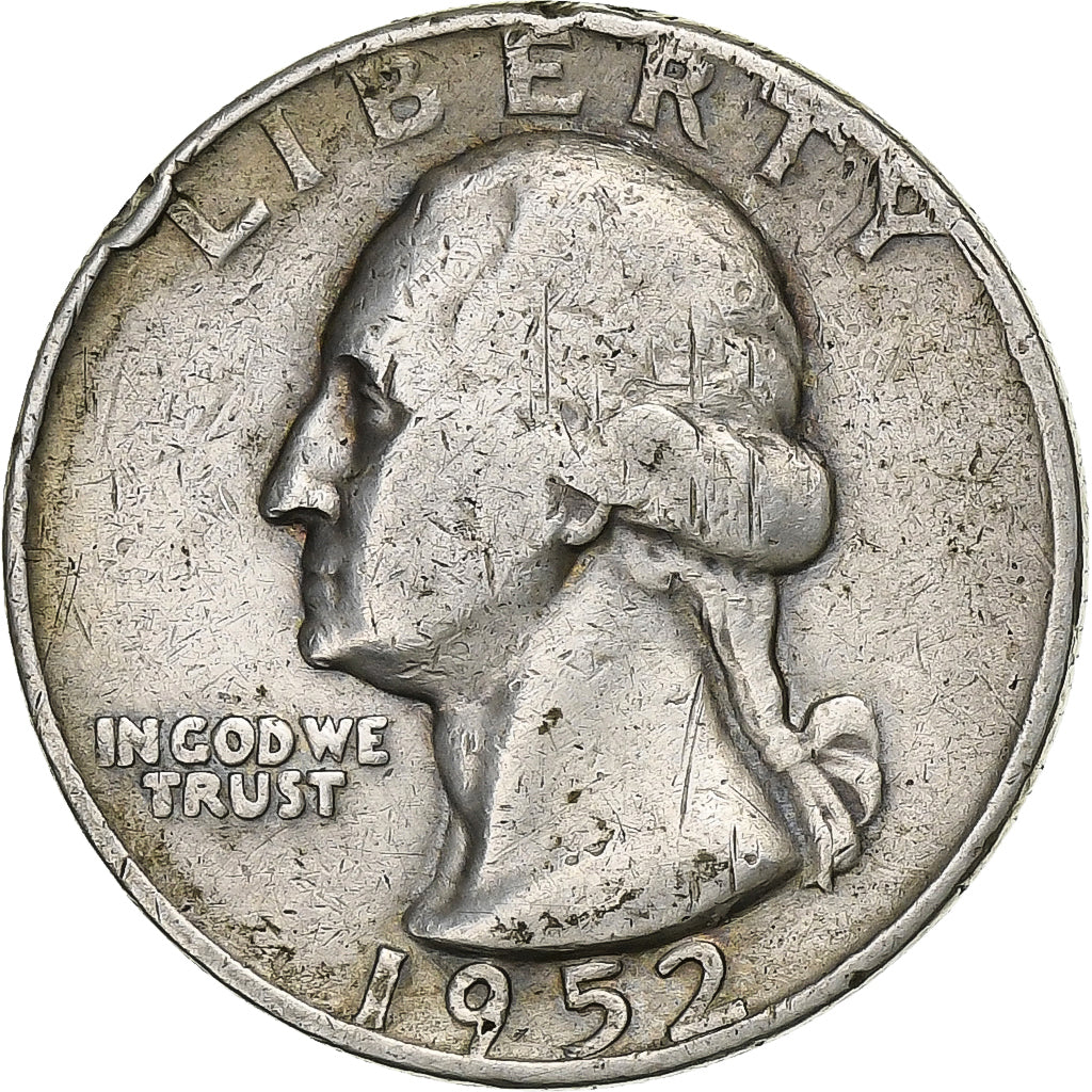 Estados Unidos da América, Quarter, Washington, 1952, U.S. Mint, Prata