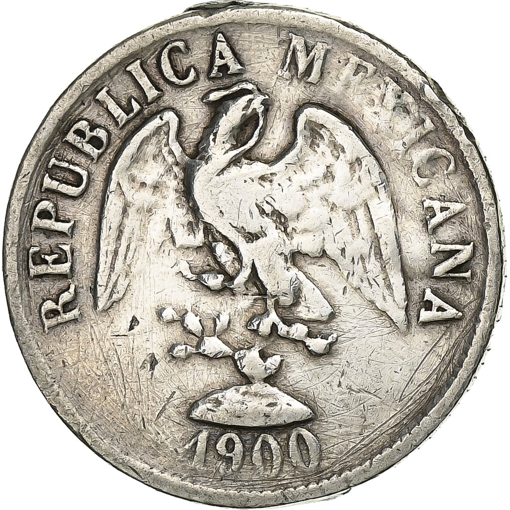 Mexico, 20 Centavos, 1900, Mexico City, Silver, VF(30-35), KM:405.2