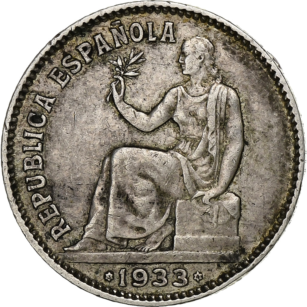 Spain, Peseta, 1933, Silver, VF(30-35), KM:750