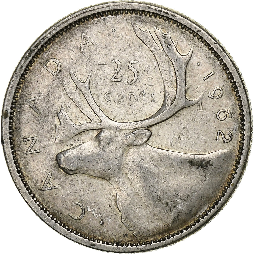 Kanada, Elizabeth II, 25 Cents, 1962, Royal Canadian Mint, Silber, S+, KM:52