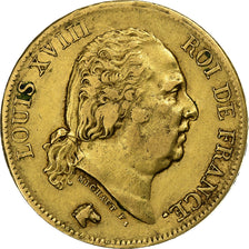 Frankreich, Louis XVIII, 40 Francs, 1818, Lille, Gold, SS, Gadoury:1092