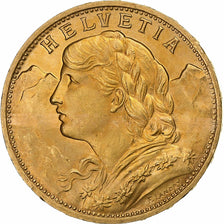 Suiza, 20 Francs, 1926, Bern, Oro, EBC, KM:35.1
