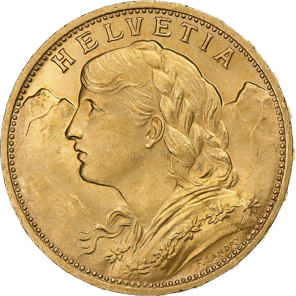 Suiza, 20 Francs, 1926, Bern, Oro, EBC, KM:35.1