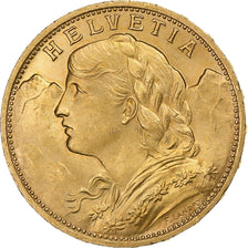 Suiza, 20 Francs, 1926, Bern, Oro, EBC, KM:35.1