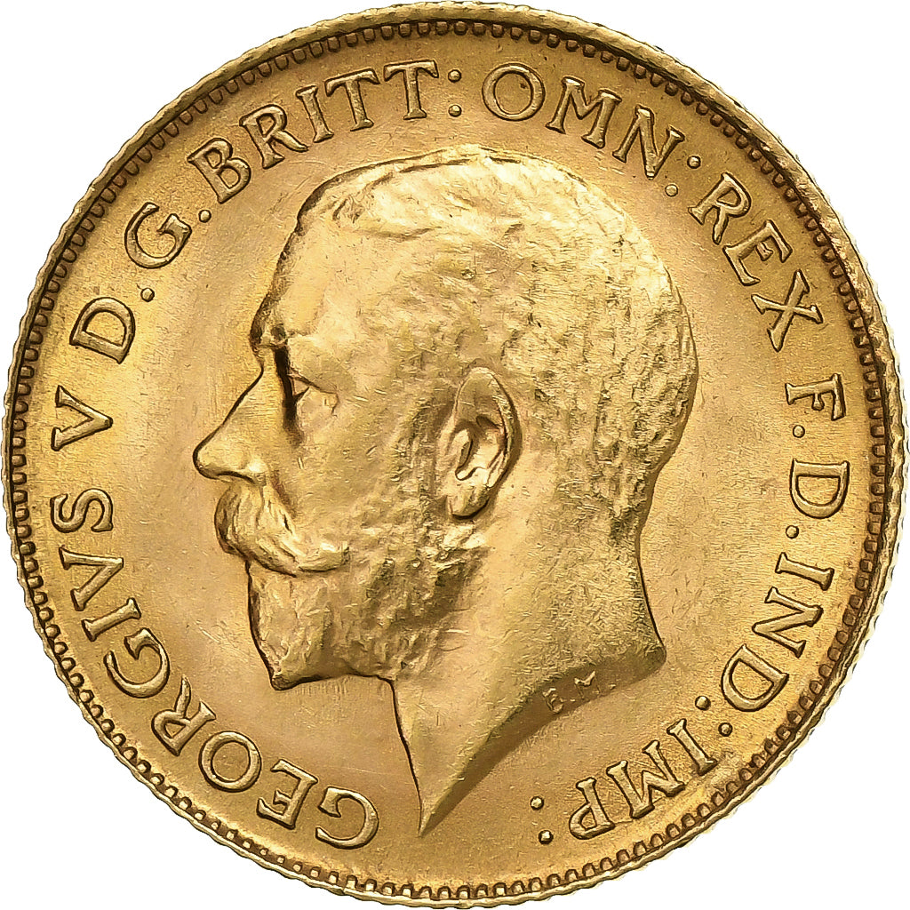 Groot Bretagne, George V, 1/2 Sovereign, 1914, Goud, PR, KM:819