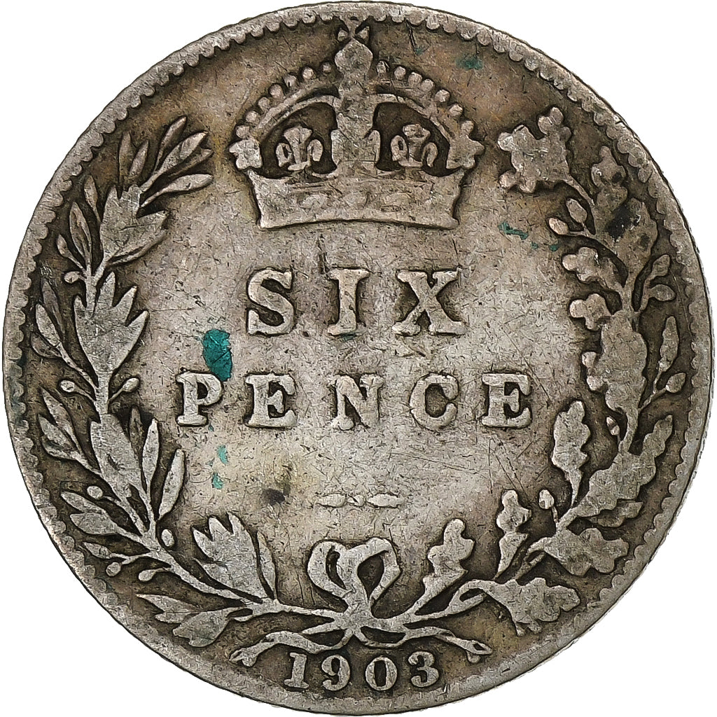 Wielka Brytania, Edward VII, 6 Pence, 1903, Srebro, VF(30-35), KM:799
