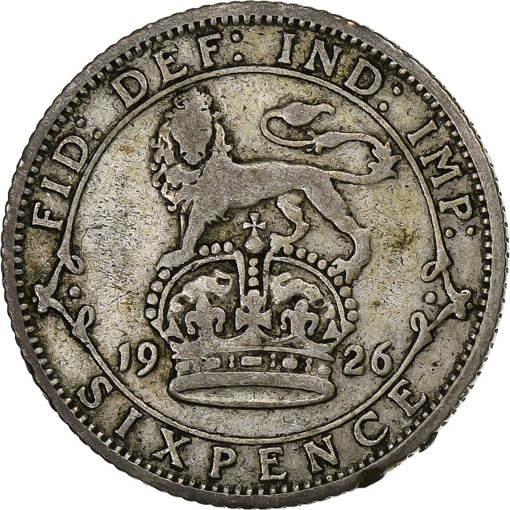 Groot Bretagne, George V, 6 Pence, 1926, Zilver, FR+, KM:828