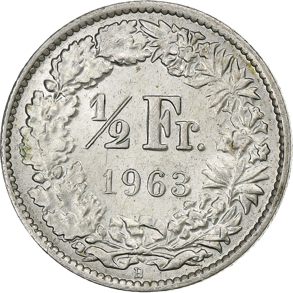 Suiza, 1/2 Franc, 1963, Bern, Plata, MBC, KM:23