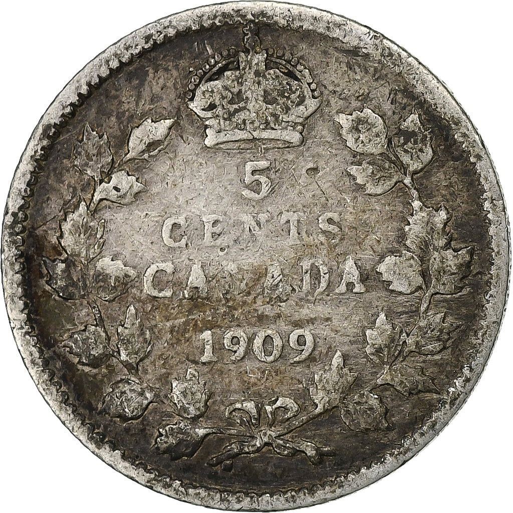 Kanada, Edward VII, 5 Cents, 1909, Royal Canadian Mint, Silber, SGE+, KM:13