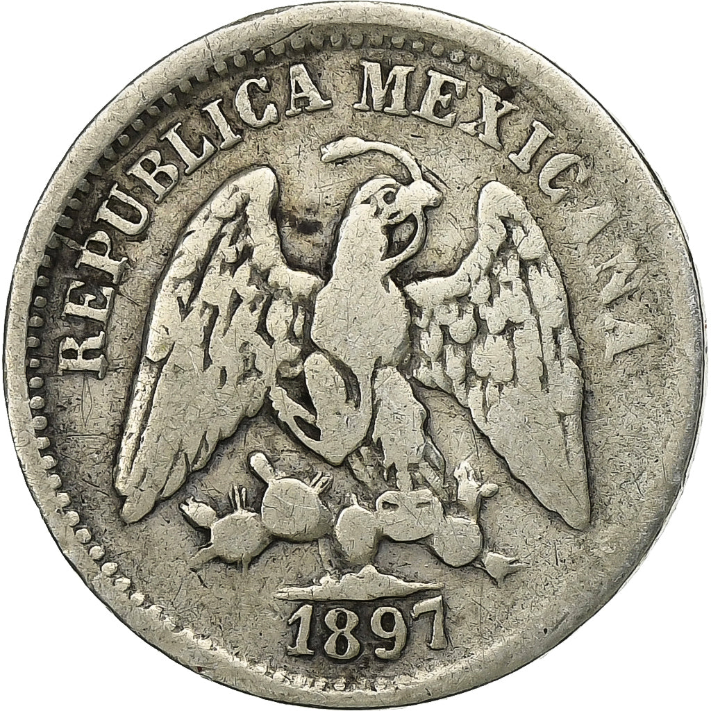 Mexico, 5 Centavos, 1897, Zacatecas, Silver, VF(20-25), KM:398.10