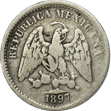 Mexico, 5 Centavos, 1897, Zacatecas, Silver, VF(20-25), KM:398.10