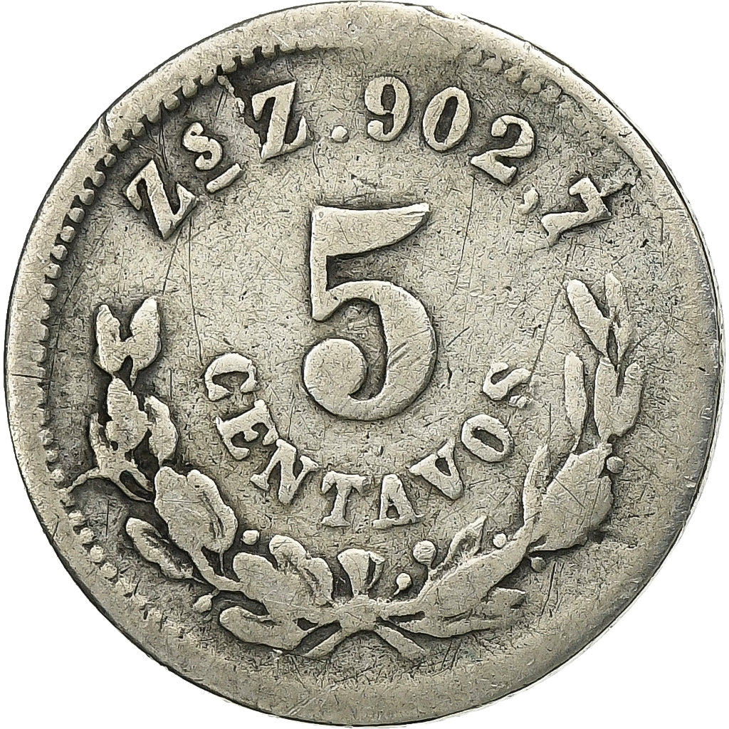 Mexico, 5 Centavos, 1897, Zacatecas, Silver, VF(20-25), KM:398.10