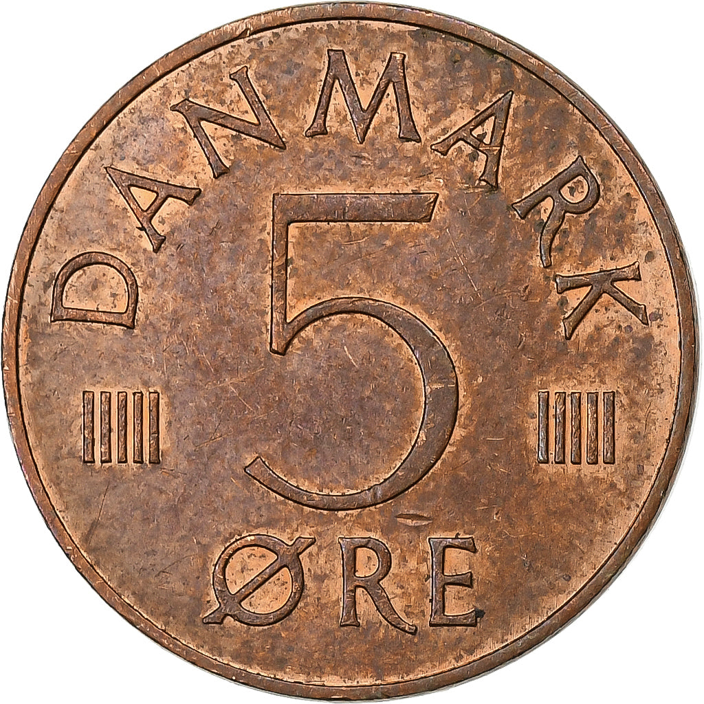 Dinamarca, Margrethe II, 5 Öre, 1987, Copenhagen, Ferro Revestido a Cobre