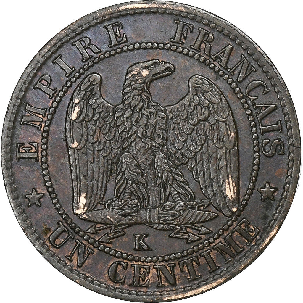 Frankreich, Napoleon III, Centime, 1862, Bordeaux, Bronze, SS, Gadoury:87