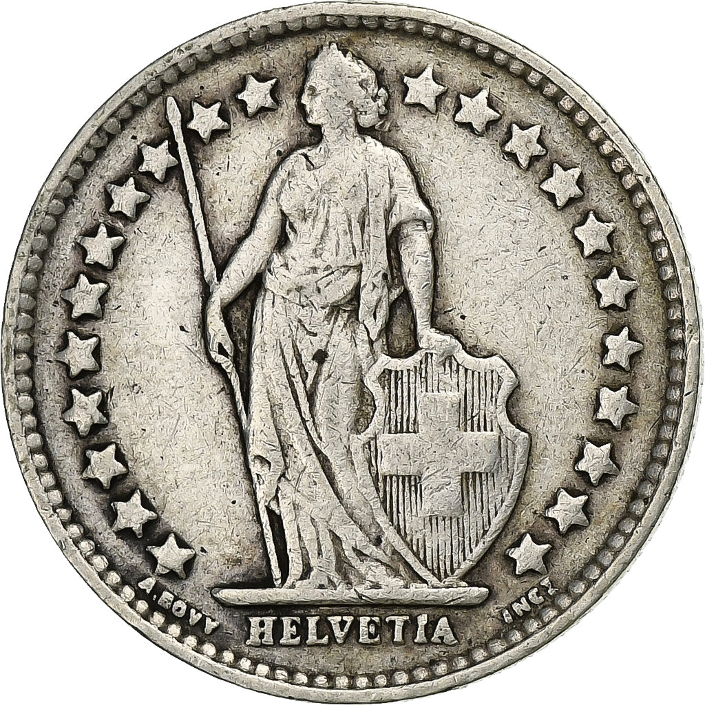 Svizzera, 1/2 Franc, 1916, Bern, Argento, MB+, KM:23