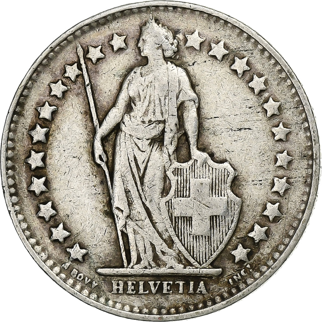 Svizzera, 1/2 Franc, 1929, Bern, Argento, MB+, KM:23