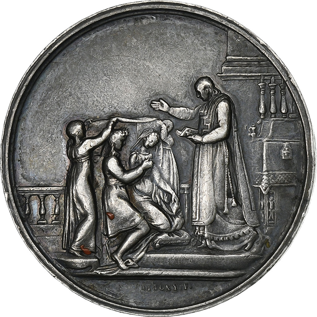 France, Medal, 1876, Silver, Montagny, Mariage, AU(55-58)