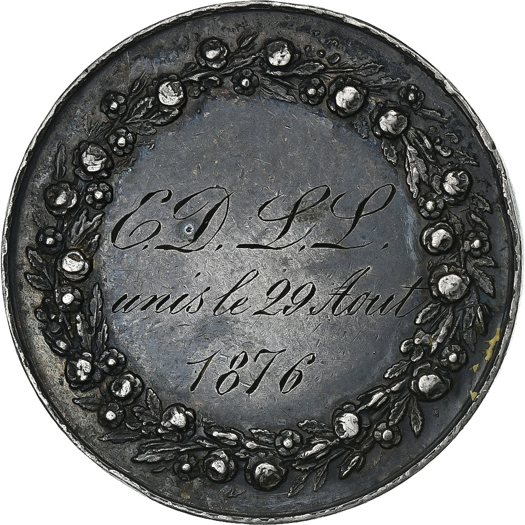 Francia, medaglia, 1876, Argento, Montagny, Mariage, SPL-