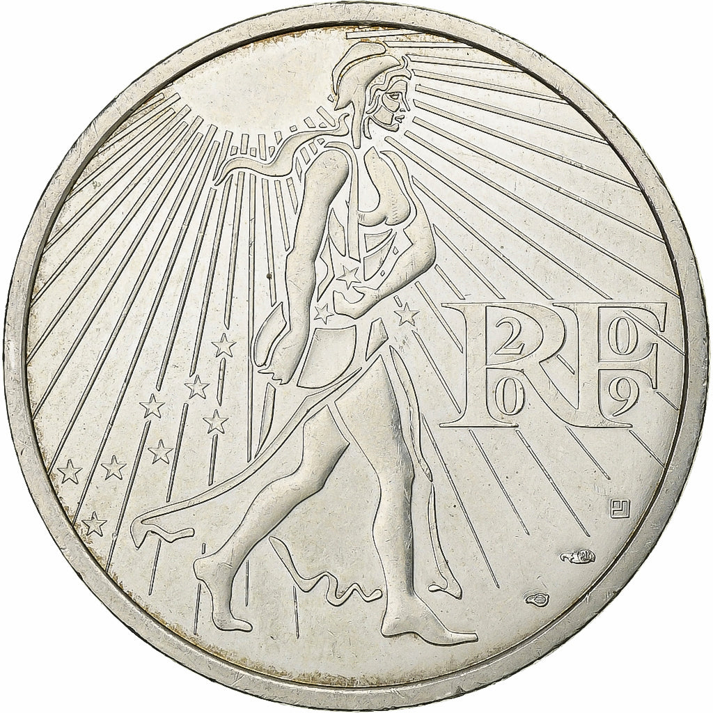 Francja, 25 Euro, Marianne, 2009, Monnaie de Paris, Srebro, AU(50-53)