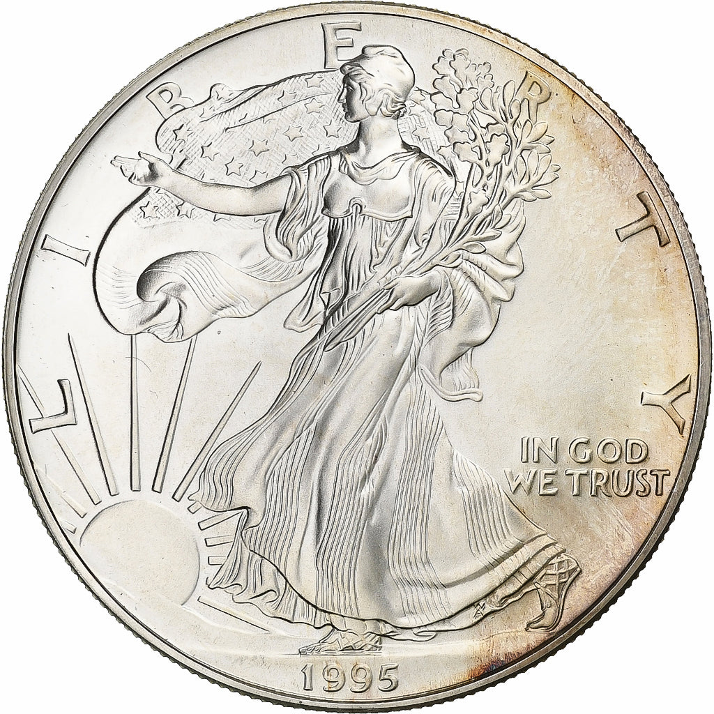 United States, Dollar, American Silver Eagle, 1995, U.S. Mint, Silver