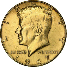 United States, Half Dollar, Kennedy, 1967, U.S. Mint, Doré, Silver, AU(55-58)