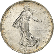 Frankrijk, 2 Francs, Semeuse, 1919, Paris, Zilver, PR, Gadoury:532, KM:845.1