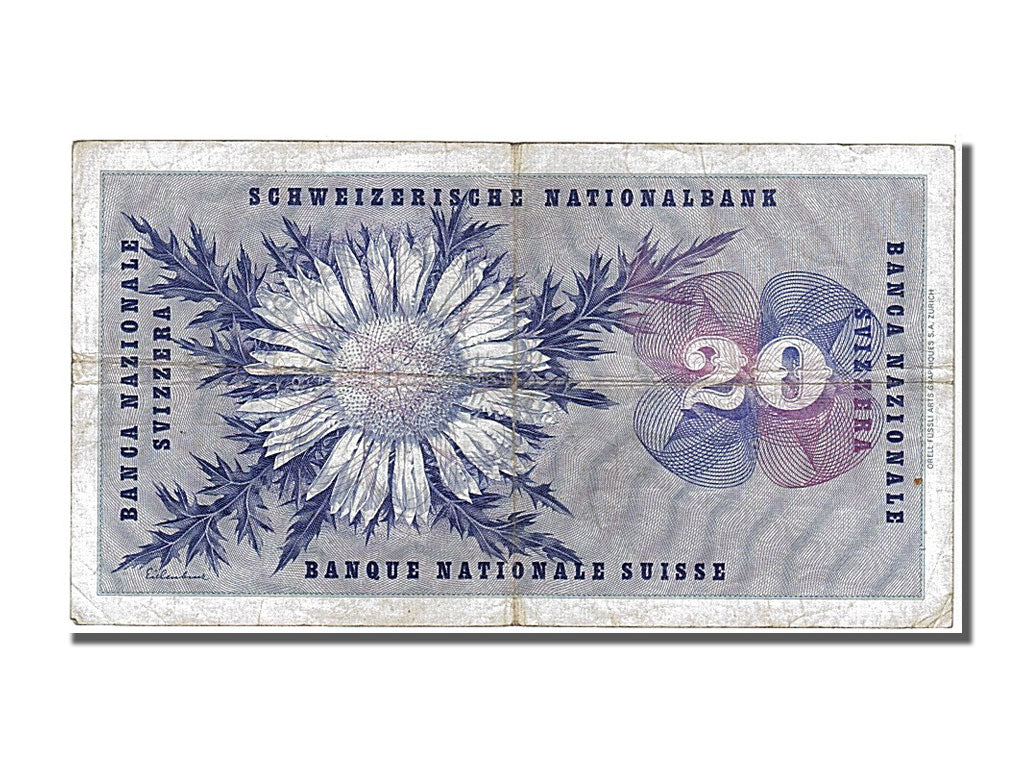 Banknote, Switzerland, 20 Franken, 1961, 1961-10-26, EF(40-45)