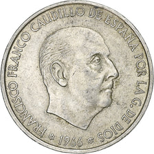 Espagne, Caudillo and regent, 100 Pesetas, 1966 (67), Madrid, Argent, TTB+