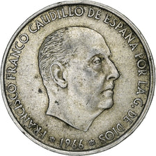Espagne, Caudillo and regent, 100 Pesetas, 1966 (66), Madrid, Argent, TTB