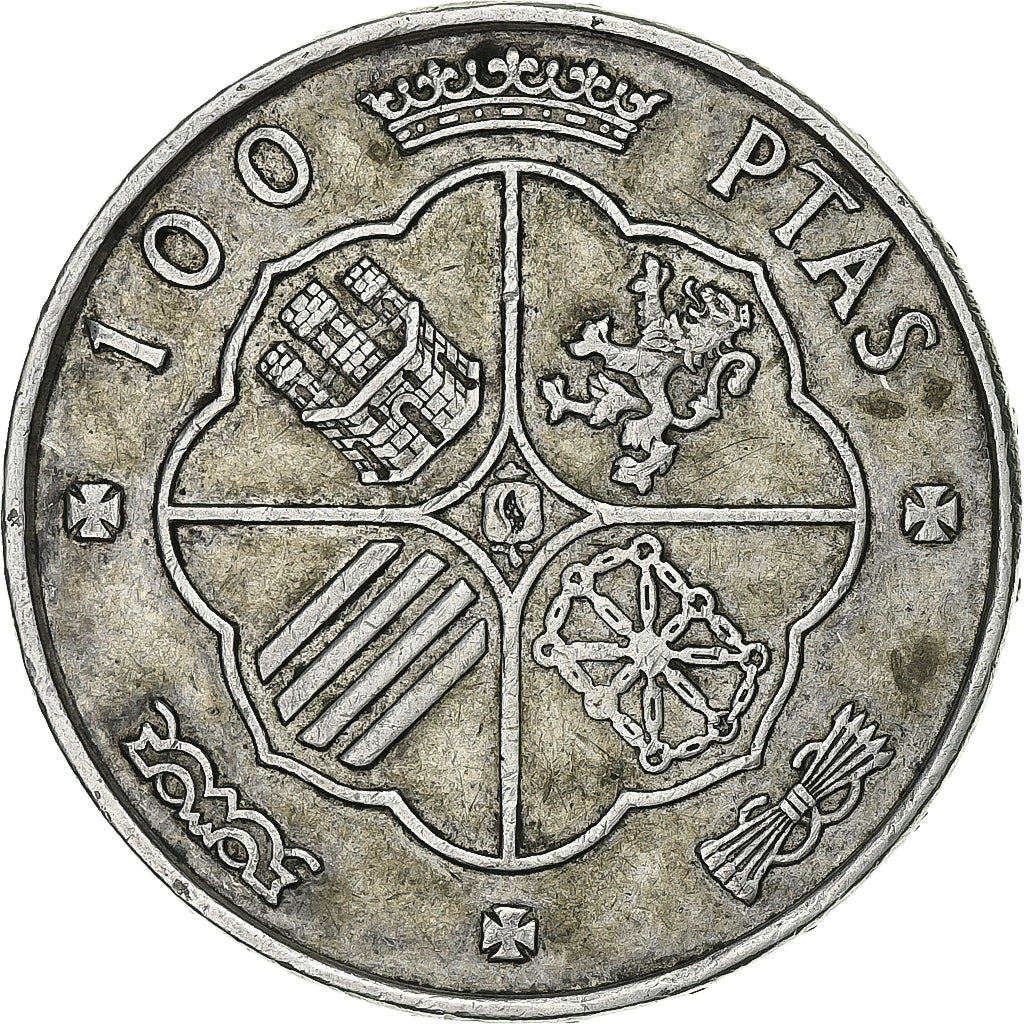 Spagna, Caudillo and regent, 100 Pesetas, 1966 (66), Madrid, Argento, BB, KM:797
