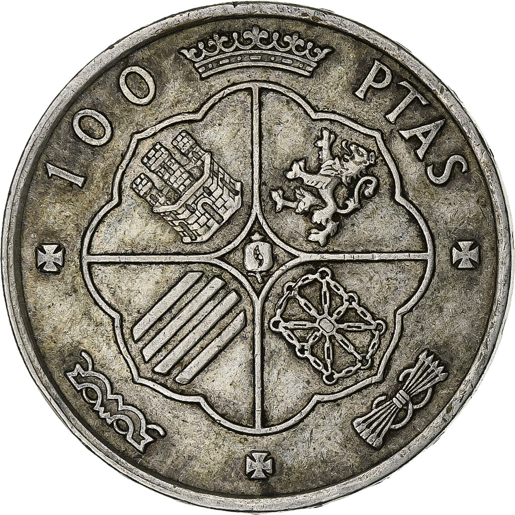 Spain, Caudillo and regent, 100 Pesetas, 1966 (66), Madrid, Silver, EF(40-45)