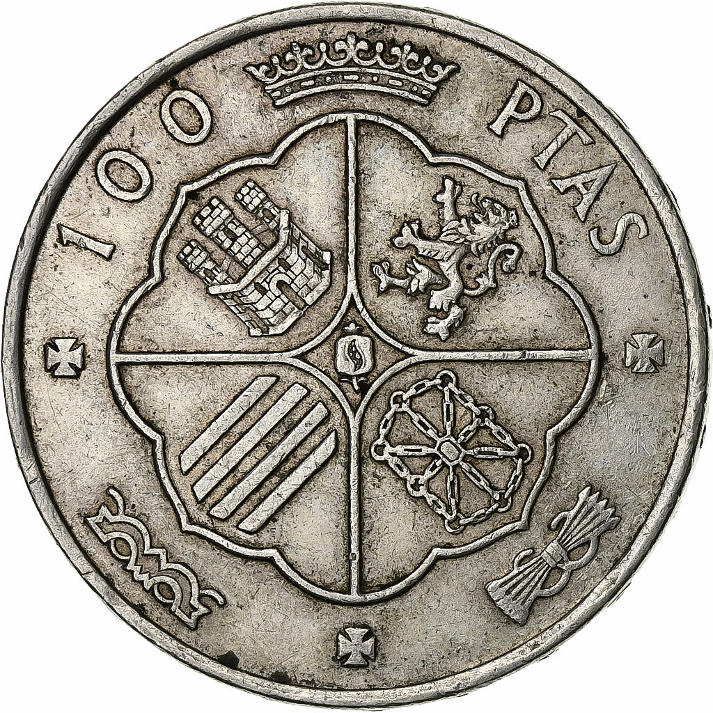 Spain, Caudillo and regent, 100 Pesetas, 1966 (68), Madrid, Silver, AU(50-53)