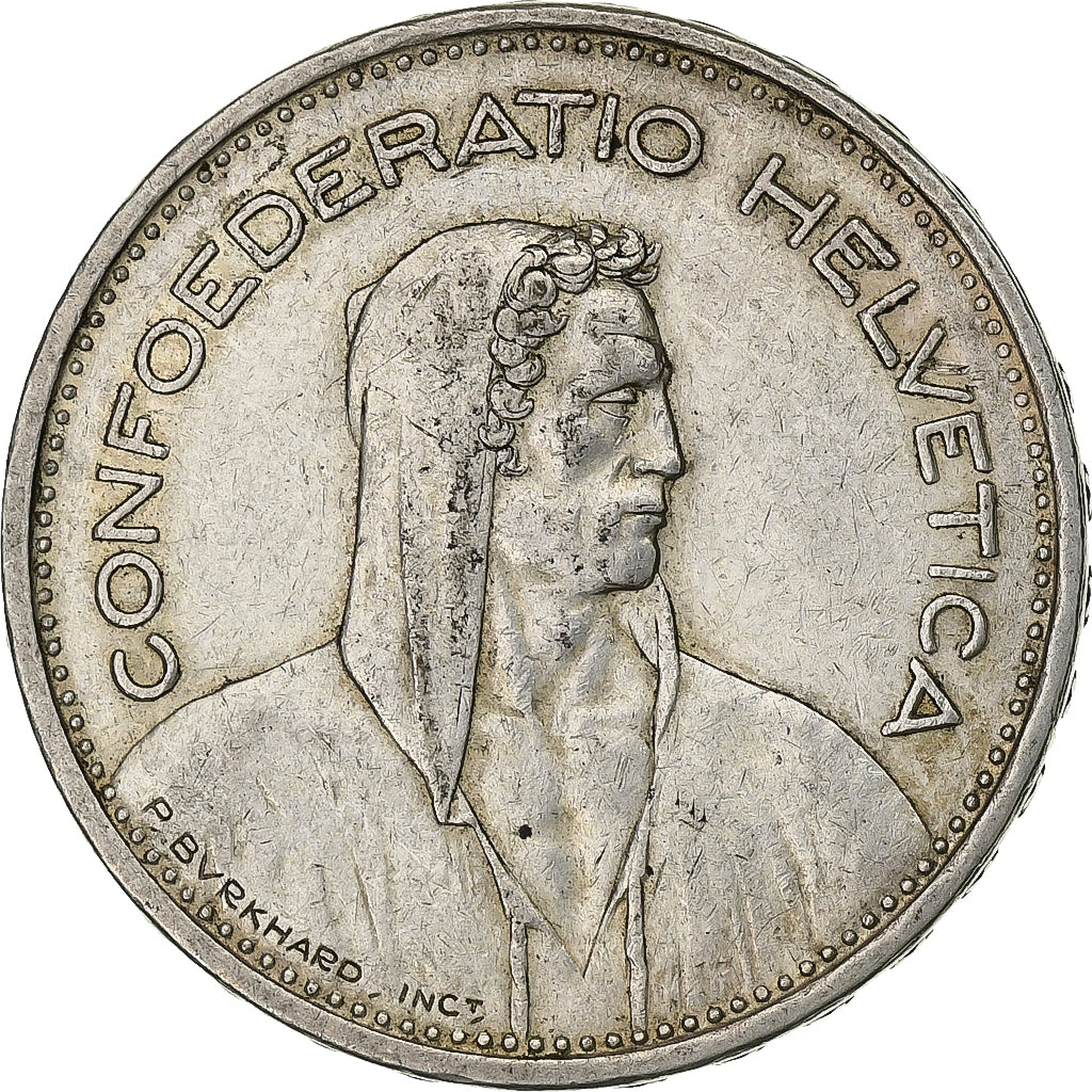 Schweiz, 5 Francs, 1939, Bern, Silber, SS, KM:40