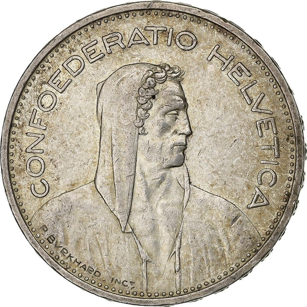 Svizzera, 5 Francs, 1940, Bern, Argento, BB+, KM:40