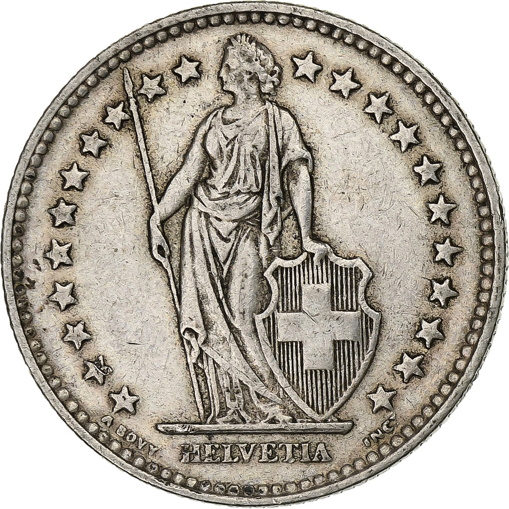 Schweiz, 2 Francs, 1936, Bern, Silber, SS, KM:21