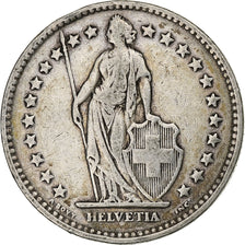 Suiza, 2 Francs, 1920, Bern, Plata, MBC, KM:21