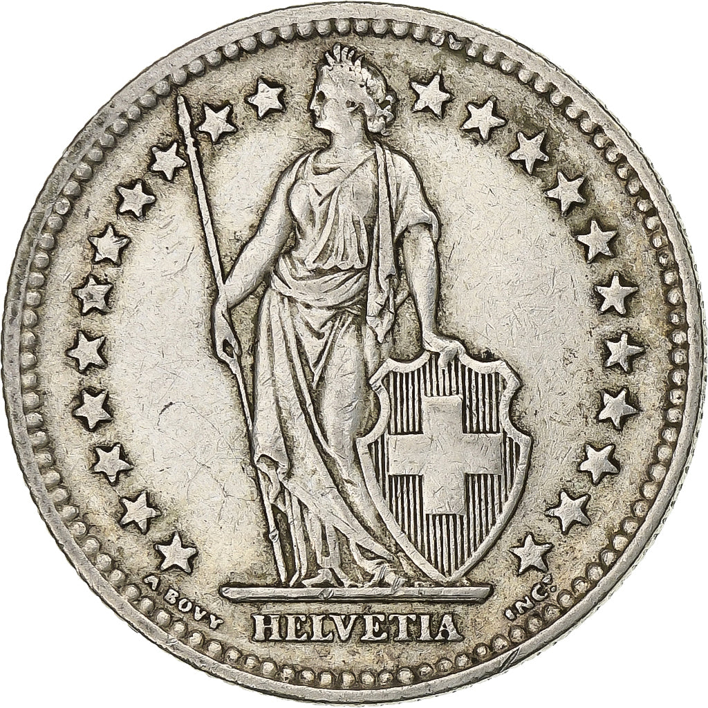 Zwitserland, 2 Francs, 1944, Bern, Zilver, ZF, KM:21