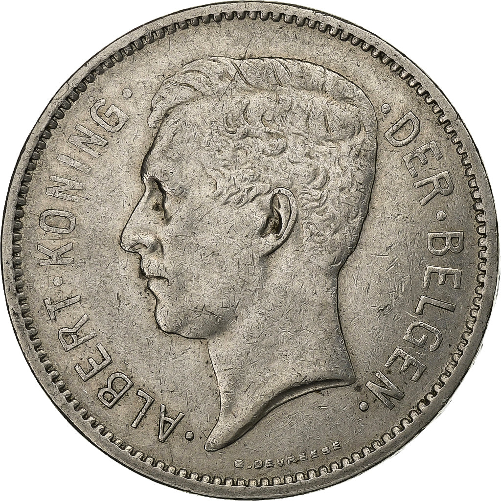 Bélgica, Albert I, 5 Francs, 5 Frank, 1930, Níquel, EF(40-45), KM:98