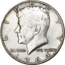 United States, Half Dollar, Kennedy, 1964, U.S. Mint, Silver, AU(50-53), KM:202