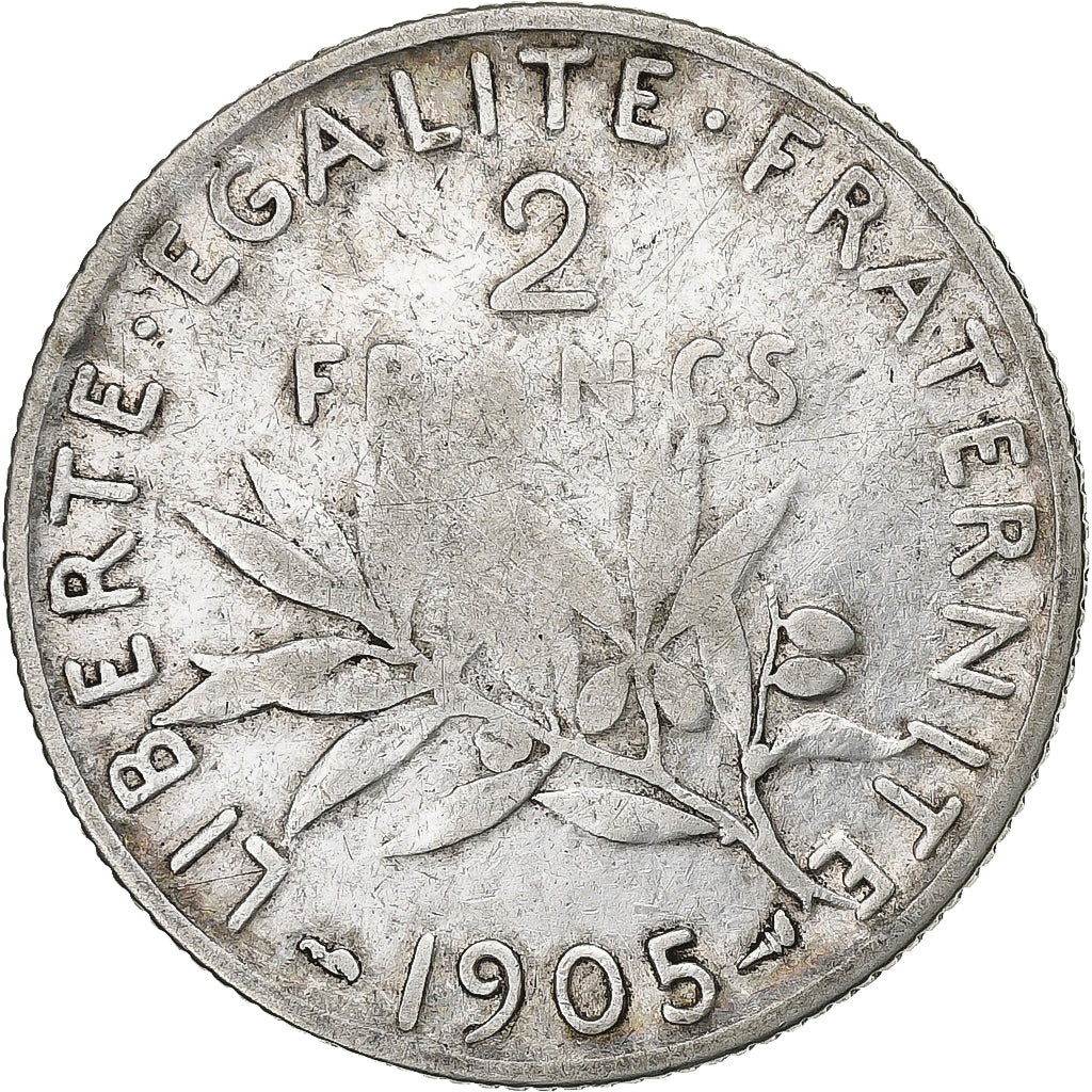 Francia, 2 Francs, Semeuse, 1905, Paris, Argento, MB+, Gadoury:532, KM:845.1