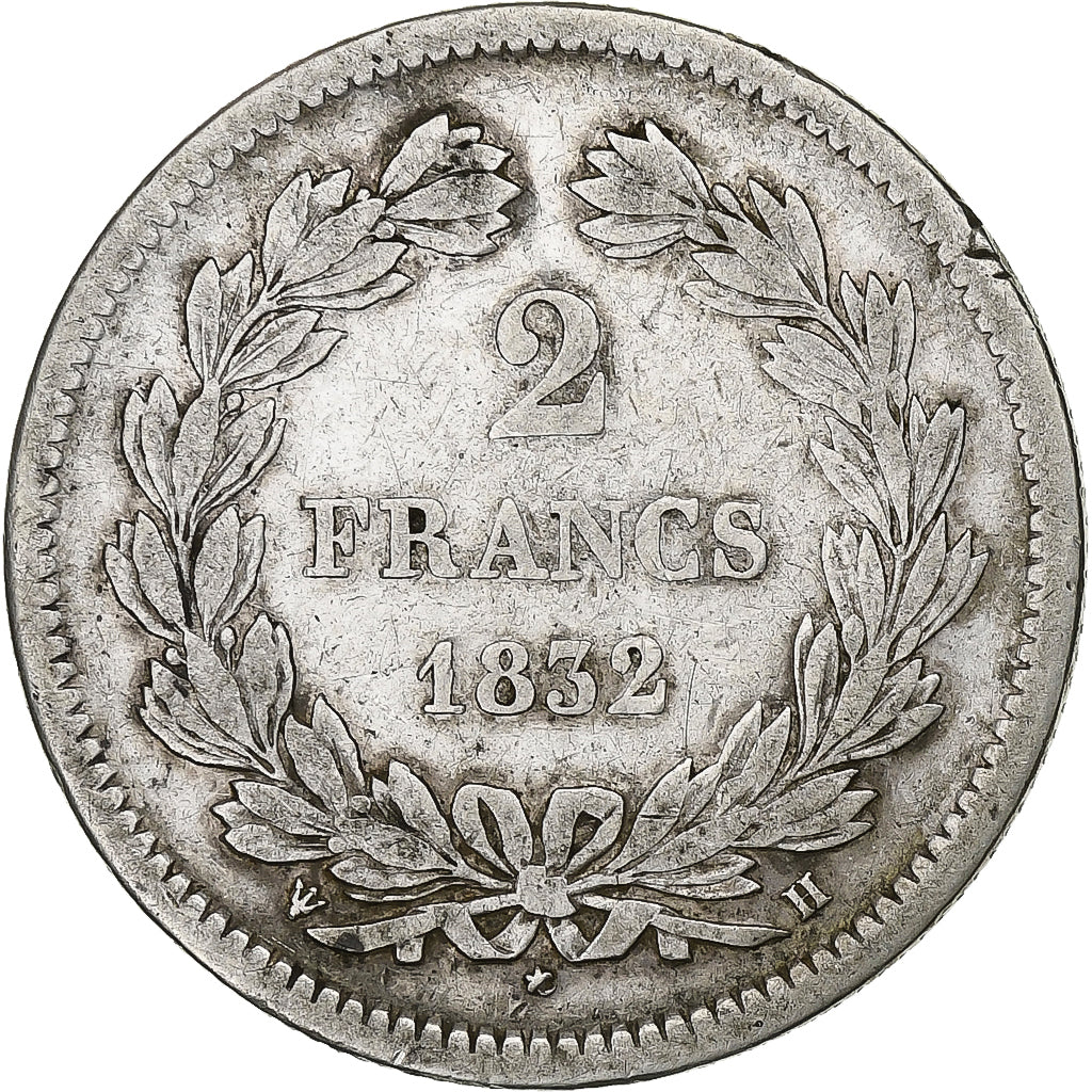 Francia, Louis-Philippe I, 2 Francs, 1832, La Rochelle, Argento, MB