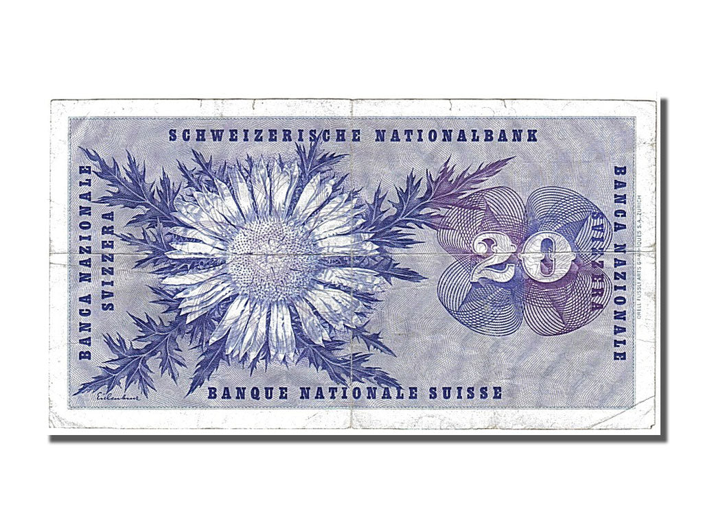 Billet, Suisse, 20 Franken, 1971, 1971-02-10, TTB