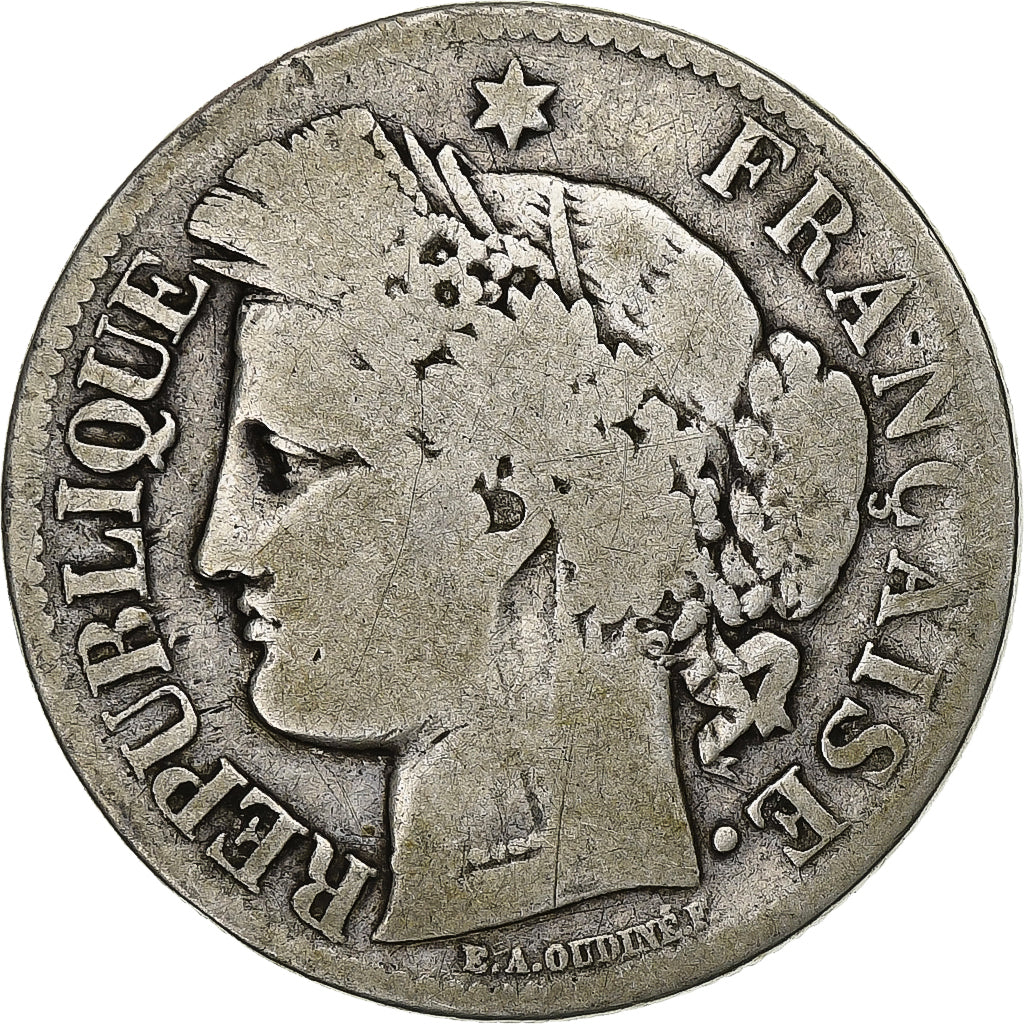 Frankreich, 2 Francs, Cérès, 1871, Bordeaux, Silber, S, Gadoury:530, KM:817.2