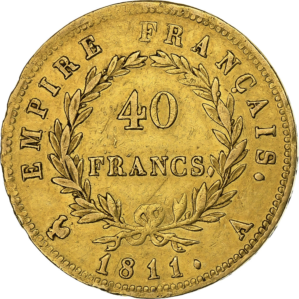 France, Napoléon I, 40 Francs, 1811, Paris, Or, TTB, Gadoury:1084, KM:696.1