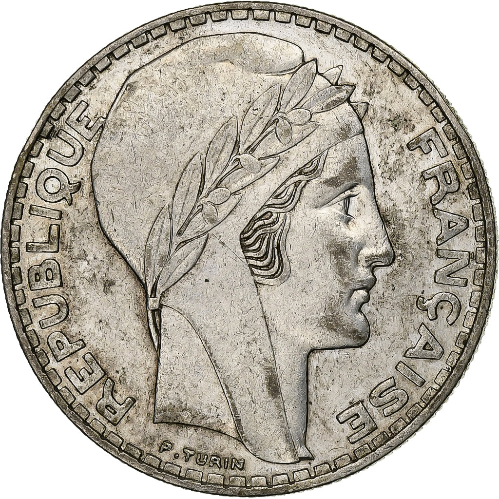 Frankrijk, 20 Francs, Turin, 1934, Paris, Zilver, ZF+, Gadoury:852, KM:879