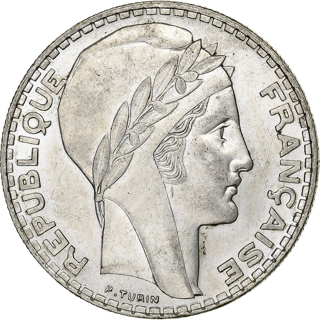 Frankrijk, 20 Francs, Turin, 1938, Paris, Zilver, PR, Gadoury:852, KM:879